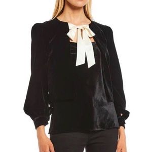 Antonio Melani Velvet Jacket Blouse with Satin Bow Size 2 Retail $129